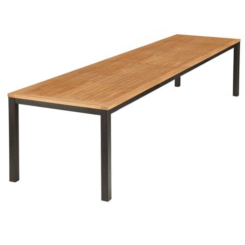 AURA NARROW DINING TABLE 200 RECTANGULAR (TEAK TOP AND GRAPHITE FRAME)