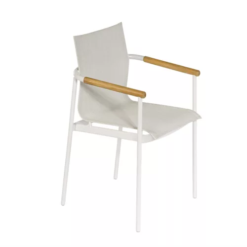 AROUND ARMCHAIR (POWDER COATED) (ARCTIC WHITE FRAME - OYSTER SLING)